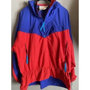 Vintage Eastern Mountain Sports Jacket Mens XL Blue/ Red Gore Tex Hooded Ski 90s